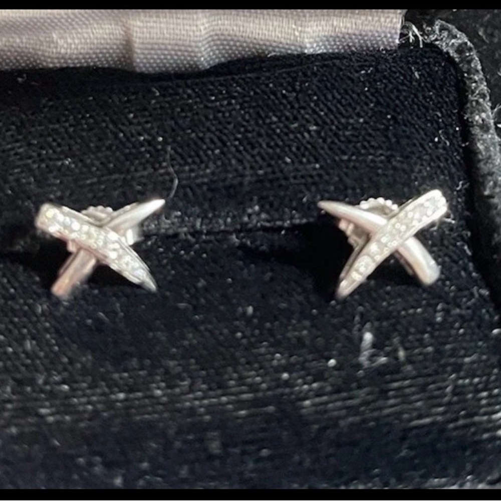 Fortunoff 14k white gold solid diamond stud earrings